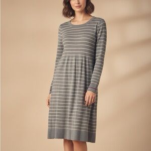 Philosophy Cashmere Blend Long Sleeve Knee Length Fit & Flare Sweater Dress Gray